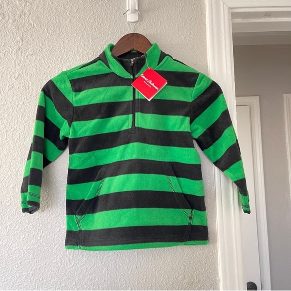 Hanna Andersson Green and Black Striped Kids Pullover 110 5-6y NWT - Picture 2 of 6